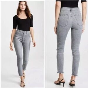 7. Agolde Skinny Raw Hem Gray Jeans Sz 25
